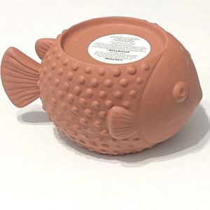 Bath & Body Works Puffer Blow Fish Terracotta Clay 3 Wick Candle Holder